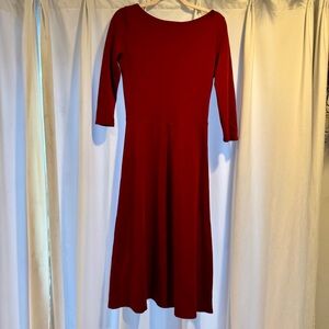Cobalt District Red Fit & Flare Midi Dress Medium